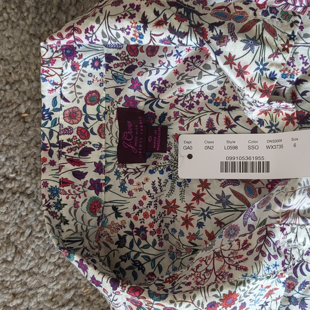 NWT J. Crew Liberty Of London Fabrics Floral Shirt